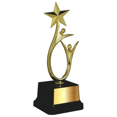 Trophy Bazaar Shining Star Trophy – 11.5 Inch (Gold) | Premium Metallic Fiber Award Trophy