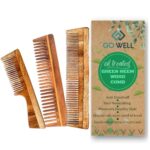 Go Well Kachhi Neem Comb, Wooden Comb | Hair Growth, Hairfall, Dandruff Control | Hair Straightening, Frizz Control | Comb for Men, Women | Treated with Oil (All Combo)