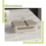 Lifelong 2-Compartment Stainless Steel Lunch Box | 700 ml | Leak-Proof, Insulated Tiffin Box for Office, School & Travel | BPA-Free, Rust-Resistant – Light Green