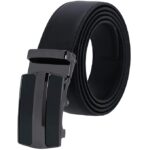 Labnoft Men's Auto Lock PU Leather Belt – Adjustable, No-Hole, Black