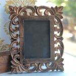 Kauthuk Handcrafted Wooden Carved Photo Frame – Copper Finish, Wall & Table Display, Ideal for Gifting