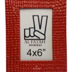 Fatah Aluminium Bricks Pattern Photo Frame | 4x6 Inch Modern Red Picture Frame for Wall & Tabletop Display | Contemporary Aluminium Design