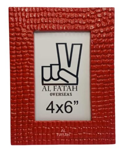 Fatah Aluminium Bricks Pattern Photo Frame | 4x6 Inch Modern Red Picture Frame for Wall & Tabletop Display | Contemporary Aluminium Design