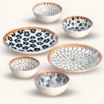 YELONA Japanese Porcelain Dinner Set – 6 Pcs | Ramen Bowls & Plates | Microwave & Dishwasher Safe