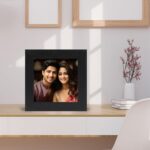 THE FINE FRAMER 5x5 Inch Customized Photo Frame with Photo Print | Engineered Wood Tabletop Frame | 1-Inch Thick Self-Standing Shadow Box Frame | Personalized Gift for Home & Office Décor (Black, Square)