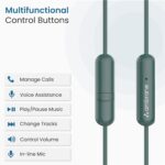 Ambrane Wired in Ear Earphones with in-line Mic for Clear Calling, 14mm Dynamic Drivers for BoostedBass, 3.5mm Jack, Multi-Functional Controller (Stringz 38 Lite, Green)