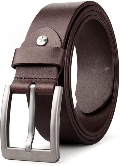 CREATURE Men's Genuine Leather Belt – Black, Formal & Casual, 46 Inches
