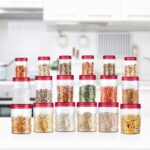 MILTON Vitro PET Canister Set of 18 | (6×230 ml, 6×600 ml, 6×1180 ml)