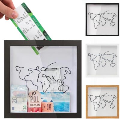 House of Quirk Travel Adventure Archive Shadow Box (8x8 inch, Black)