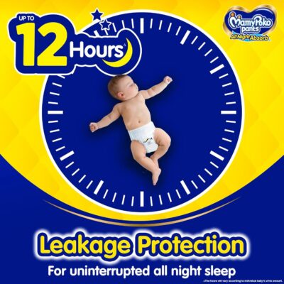 All Night Absorb| Pant Style Baby Diapers XX- Large Size(XXL), 80 Count, Ideal for 15-25Kgs|+50% wider and repeated absorption for all night 12hr protection from leakage, prevents heaviness.