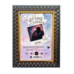 SJ ENTERPRISES Customized Spotify Song Wooden Photo Frame – Happy Birthday Design, 4x6 Inch