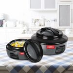 Milton Ernesto Inner Stainless Steel Jr. Casserole Set of 3 (420 ml, 850 ml & 1.43 L) – Grey | Microwave Safe | Easy to Carry | Stackable & Stylish