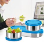 MILTON Master Lunch Box with Insulated Fabric Bag | 3 Stainless Steel Containers (1×450 ml, 2×280 ml)