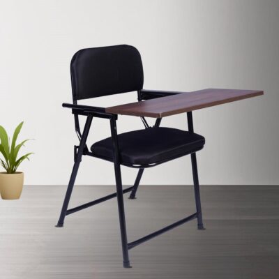 Folding Study Desk Chair with Adjustable Writing Pad | Mild Steel Frame with Cushion Seat | Ideal for Home, School, Tuition, Coaching, Office | Compact Design for All Ages (with Desk)