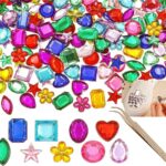 DIY Crafts 50 Pcs, Random Sizes, Gems Jewels Acrylic Flatback Rhinestones Gemstone for Arts and Crafts Jewels, Shapes, 10-15mm (50 Pcs, Random Sizes)