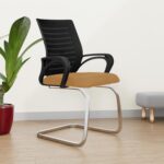 ROSE® Elite Mesh Mid-Back Ergonomic Office Visitor Chair | Study Chair | Computer Chair | Work from Home (Rust & Black