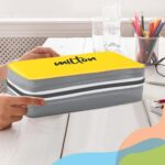 MILTON New Mini Lunch Box with Insulated Bag | 2 Stainless Steel Containers (280 ml Each) | Leak-Proof, BPA-Free Office Tiffin – Yellow