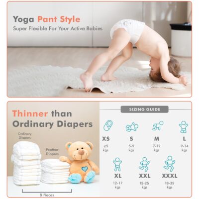 XL Size Premium Feather Diaper for Baby 12 to 17 kgs (92 Combo Pack Offer)