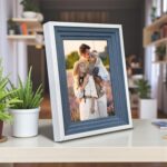 Art Street Premium 3D Wooden Table Top Photo Frame 5x7 inch (Blue-White)