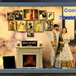3D Anniversary Photo Frame with LED Lights & Brick Wall Background – Decorative Wooden Shadow Box