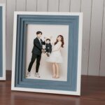 Art Street Premium 3D Table Top Wooden Photo Frame (Blue-White, 4x6 inch)