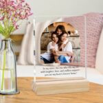 Giftplease Customized Acrylic Photo Frame with Wooden Stand (6x8 Inches, SIS_10)