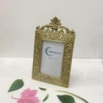 Metal Muse Inc Vintage Ornate Photo Frame 4x6 Inch | Decorative Gold Aluminium Picture Frame for Tabletop & Shelf | Antique Finish, Frame Size 10.75x6.5 Inch | Ideal for Home, Office & Gifting