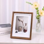 HOME ELEMENTS Wooden Floating Photo Frame – 6x8 Inch, Rustic Brown, Tabletop Design