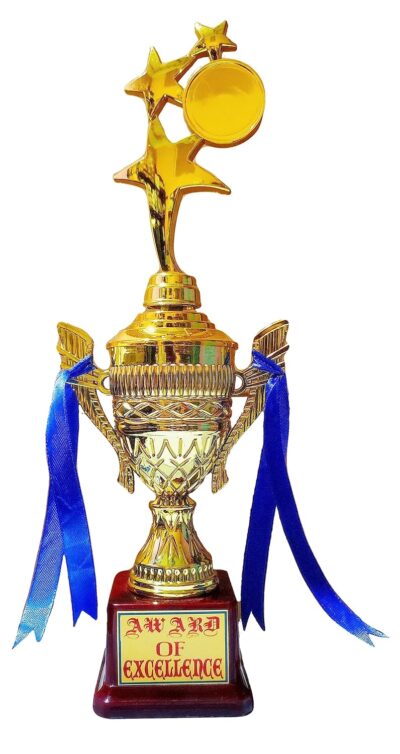 Victory Trophy for Excellence – 12.5 Inch | Premium Golden Award Trophy for Events & Competitions