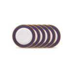 La Opala Diva Sovrana Opal Glass Quarter Plates – Set of 6 | Regent Blue | Microwave Safe & Bone-Ash Free