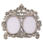 NM Aluminium Silver-Plated Couple Photo Frame (26x24 cm)