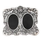 NM Aluminium Silver-Plated Couple Photo Frame | Elegant Metal Frame for Home, Office, Bedroom, Living Room & Gifting