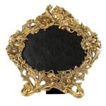 NM Aluminium Tabletop Rose Design Photo Frame | Gold Plated Decorative Picture Frame for Home, Office & Living Room Décor | Ideal Gift Option (25x24 cm)