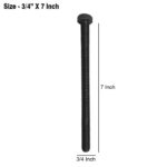 B.K. Jagan & Co Mild Steel Round Head Full Thread Bolts & Nuts (3/4" x 7") – Pack of 4
