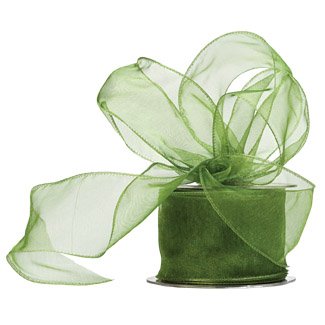 UKIYO | Organza Ribbon (15+ Color Variations Inside) (L-35 Meters, W-1 Inch) | Ribbon for Gift Wrapping, Gift Bows Making, Decoration, Bags Handle (Pack of 1, Olive Green)