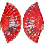 Western Era Floral Handheld Folding Chinese Vintage Fan for Girls Women for Wedding Dancing Party, Decoration, Birthday Party, Photo Booth (Random)