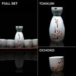 Melbify Japanese Ceramic Sake Serving Set | 1 Pot + 4 Cups| Pot(180 ml) & Cup(45 ml)| Tokkuri Carafe & Cups | Sake Glasses for Drinking | Gift Packing, Blue