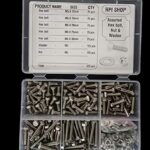 RPI Shop M6 Assorted Hex Head Bolt Set with Nuts & Washers (375 Pcs, Nickel Finish)