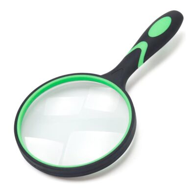 5X Large Handheld Magnifying Glass with 100mm Real Glass Lens