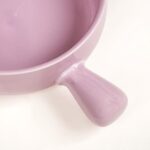 Nestasia Ceramic Purple Snack Bowl with Handle | Microwave & Dishwasher Safe Serving Bowl Perfect for Snacks, Noodles, Salads, Soup, Baking (650ml)