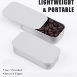 8PCS Tin, Silver Square Sliding Boxes for Jewelry Storage, DIY Craft Organizers, Portable Small Containers for Travel, Office Supplies, Gift Packaging, Tin Boxes for Storage, Tin Box for Gifting
