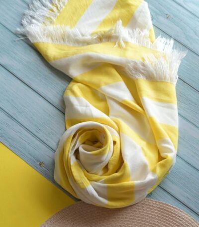 Bamboo Ultra Soft & Thin Turkish Towel- 160x75cm|Quick Dry, Super Absorbent, Anti Bacterial|Extra Large Bath Towel for Men and Women|Ideal for Bath,Travel,Gym,Beach,Pool & Yoga(Sunshine Yellow)