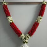 Artificial Jasmine Garlands for Varmala/Housewarming/Wedding/Festival Events/Photo Frame/God Photo/Artificial Flora (1.5 feet malai) (red)