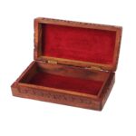 Wooden Kashmiri Carved Jewellery Box for Women, Elegant Brown Gift Box for Birthday Gift for Girlfriend, Exquisite Handcrafted Keepsake, Unique Decorative Box (8 X 5 Inch)