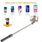 Gritin 3 in 1 Bluetooth Selfie Stick Tripod, Extendable & Portable with Detachable Wireless Remote & Stable Tripod Stand, Compatible with iPhone/Galaxy/Huawei, etc.