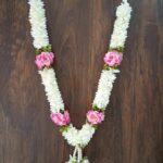SHRI MATAJI Store the Artisan Workshop Cloth Flower Mala, Rose Flower Mala, for Pooja and Photo Frame (Pink), 7 cm