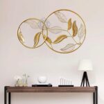 DSH Handcrafted Metal Wall Art | Lotus Leaf Nature-Inspired Wall Hanging Décor for Home & Office (24x16 Inch, Multicolor)