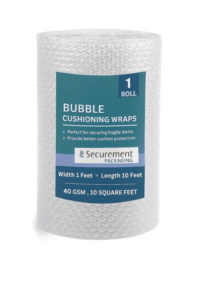 Elatrin 40 GSM Heavy-Duty Bubble Wrap Roll – 1 ft x 10 ft, Clear Protective Packaging