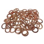 Copper Flat Washers M10 (Pack of 100) – 14mm OD x 10mm ID x 1.5mm Thick, Industrial Grade