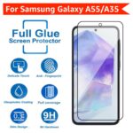 POPIO Military-Grade Gorilla Tempered Glass For Samsung Galaxy A35 / A55 / M35 (Black) 9H Hardness, Edge-to-Edge Full Coverage, Anti-Scratch, Bubble-Free, Ultra Clear HD Glass, Oleophobic Coating, Face ID Compatible
